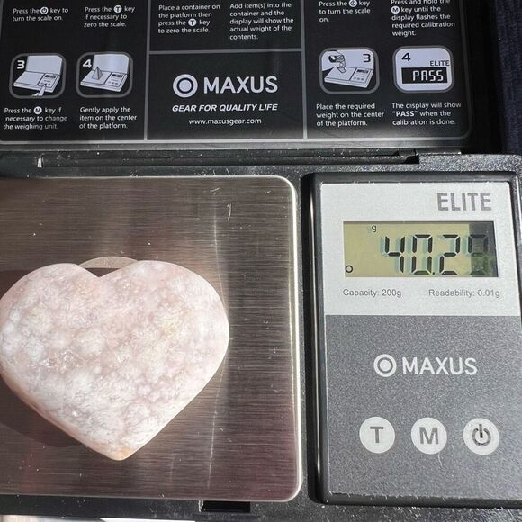 Flower Agate‎ Heart Carving (#10) - Picture 9 of 9